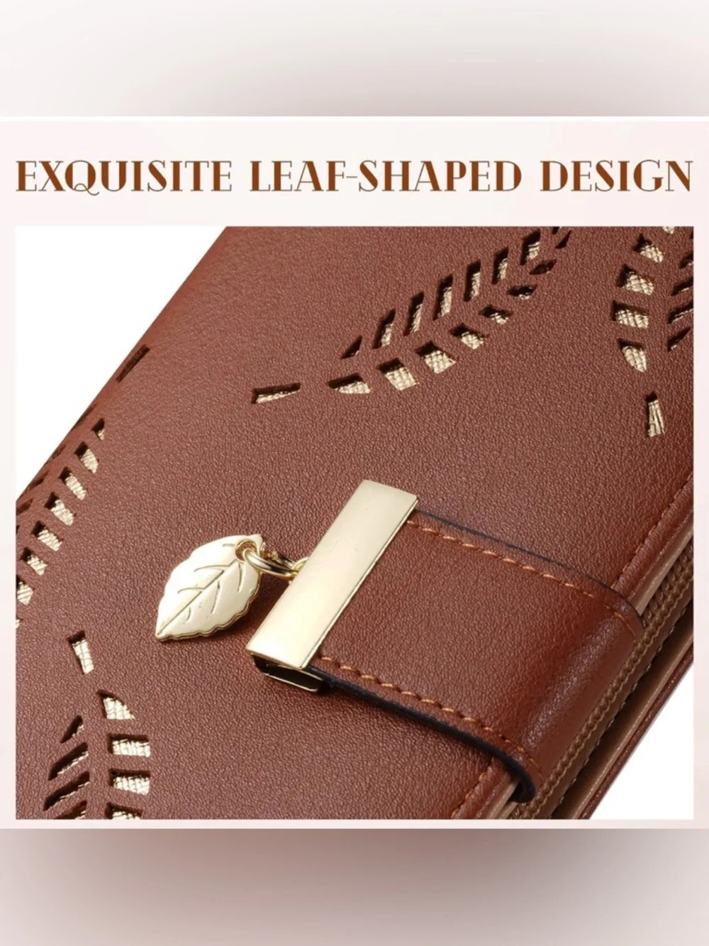 NWT~Leather Clutch/Wallet w/ Room for Phone.